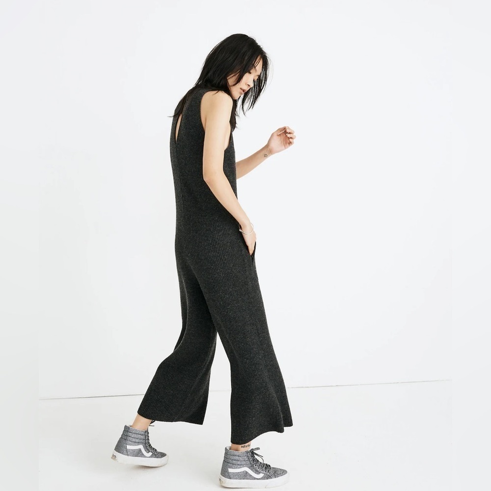 NWT Madewell Wideleg Sweater Jumpsuit Grey XS